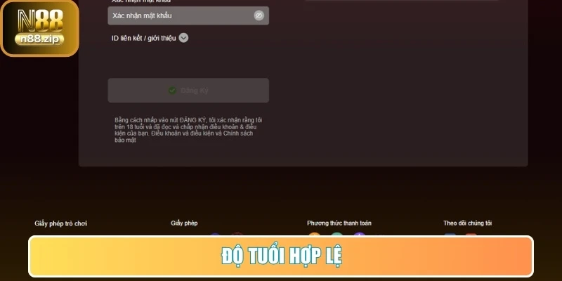 Độ tuổi hợp lệ