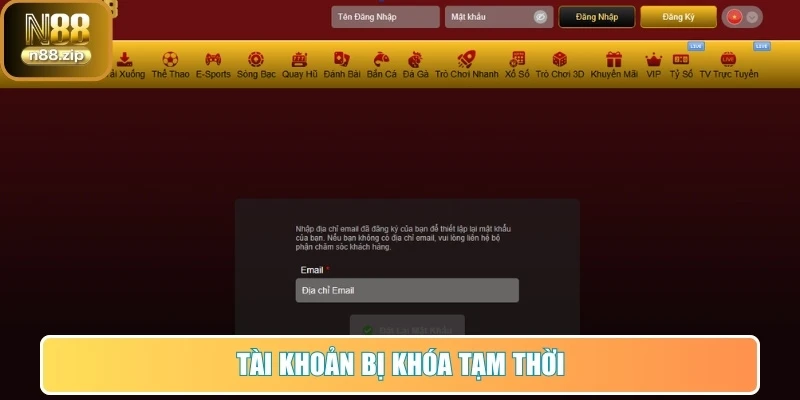 Tài khoản bị khóa tạm thời