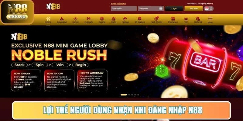 Các lợi thế mà người dùng sẽ nhận khi đăng nhập vào N88