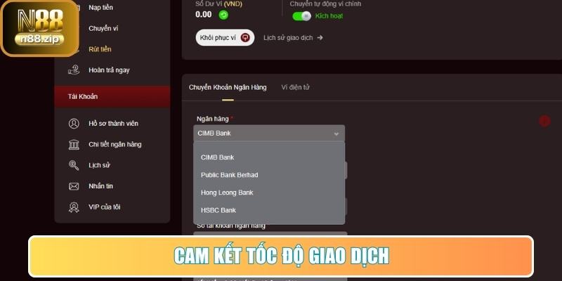 Cam kết tốc độ giao dịch