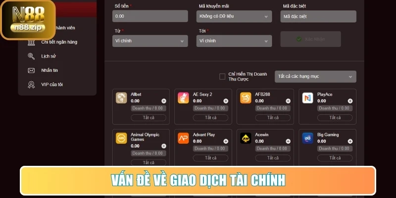 Vấn đề về giao dịch tài chính