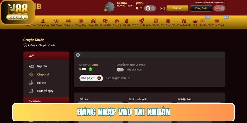Đăng nhập vào tài khoản