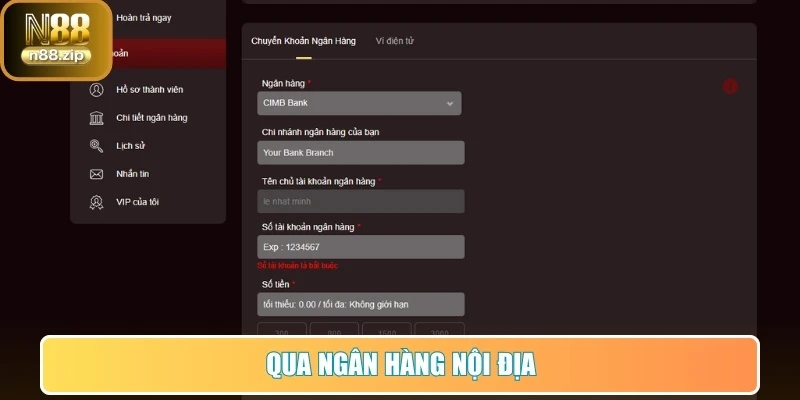 Rút Tiền N88 - Hướng Dẫn Chi Tiết Và Lưu Ý Cho Người Chơi 2 Qua ngân hàng nội địa