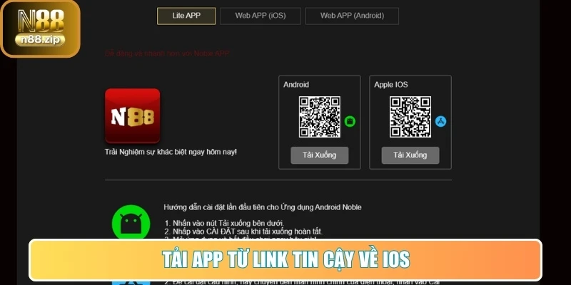 Tải app từ link tin cậy về iOS
